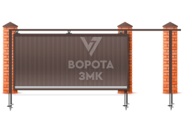 Ворота под ключ на сваях 2100×3000 ЗМК-7575