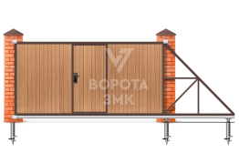 Деревянные откатные ворота 4000×2000 ЗМК-7692