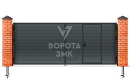 Распашные ворота с калиткой для дачи 2000×2250 ЗМК-4838
