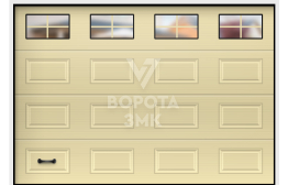 Ворота секционные 2125×2500 с окнами. ЗМК-3359