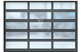 Ворота панорамные секционные 2250×2500 ЗМК-3264